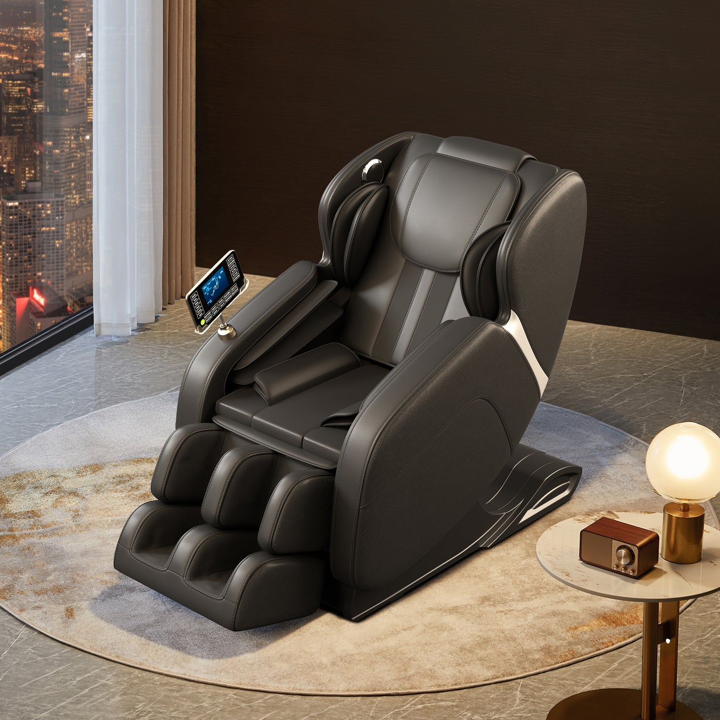 Elysia Zero Gravity Full Body Massage Chair with LCD Touch Screen - Black