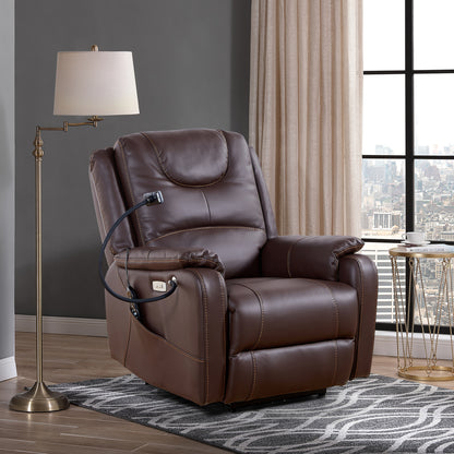 Burk Zero Gravity Power Recliner with Heat and Massage - Brown