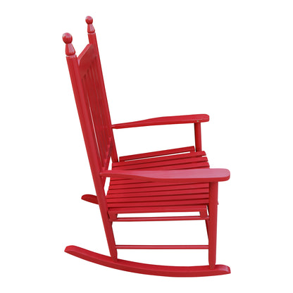 Lupe II Wooden Porch Rocker Chair - Rose Red