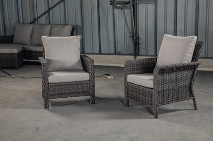 Irina Patio PE Rattan Wicker Sofa Chair (Set of 2)