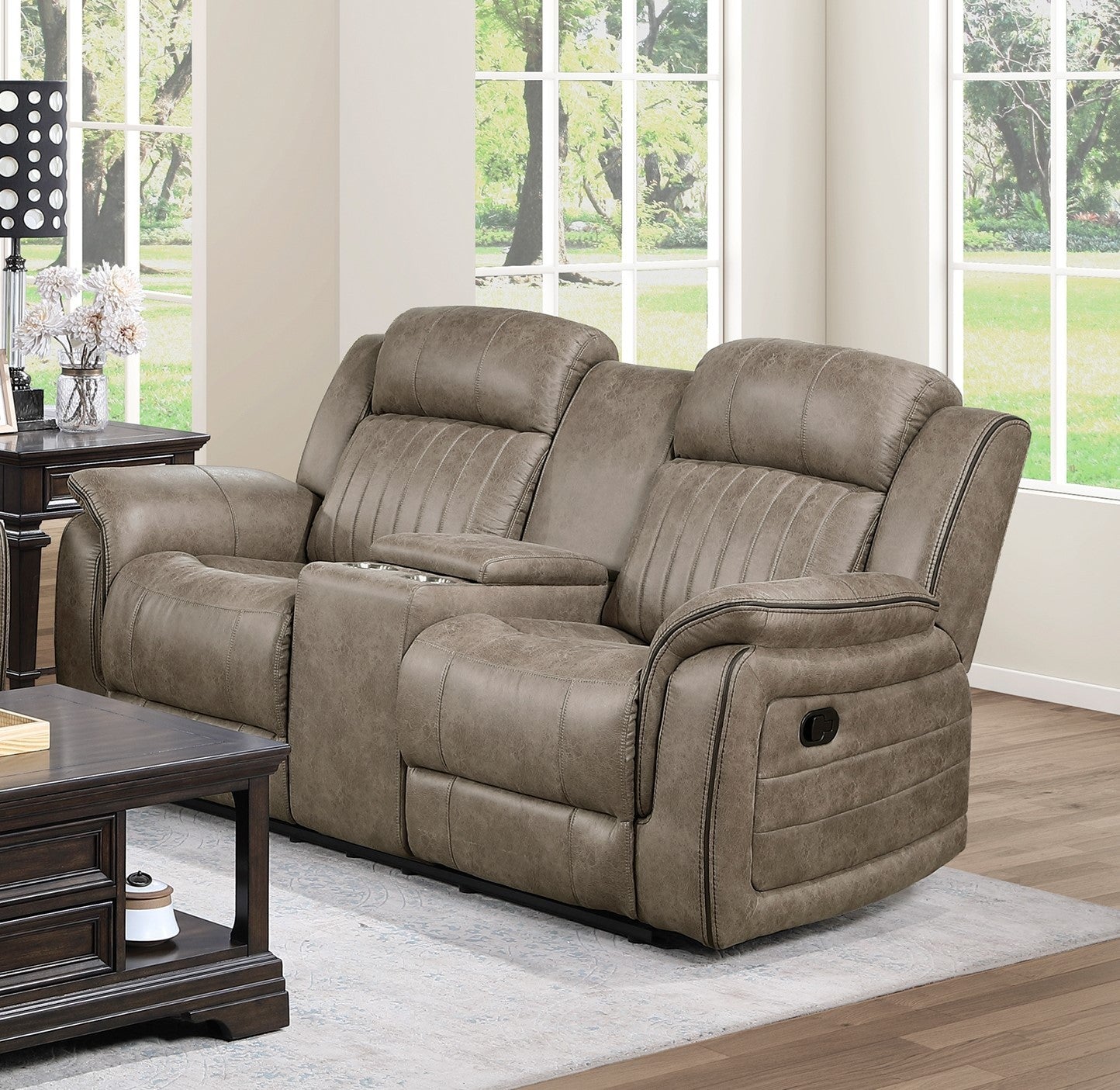 Zane Fabric Loveseat Classic - Brown+Sand