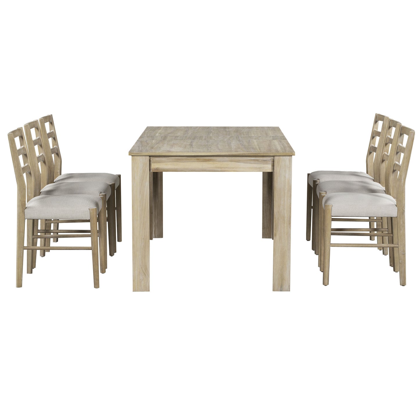 Viola 7pc Dining Set Extendable Table 6x Side Chairs - Natural