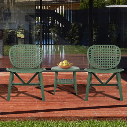 Toccara  3 Pc Retro Patio Table Chair Set - Green