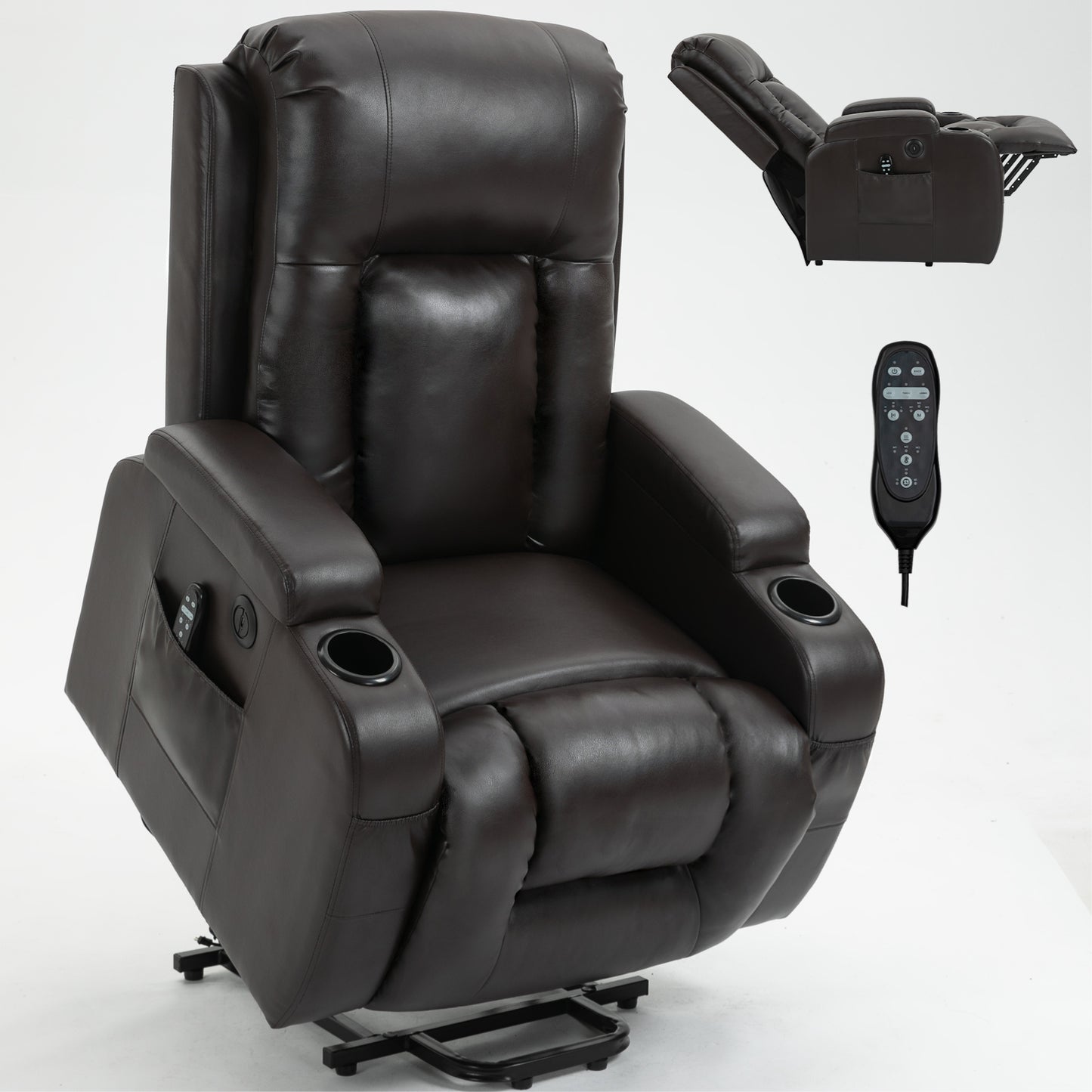 Logan Power Lift Recliner - Brown