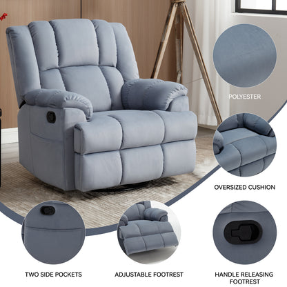 Nash Fabric Manual Recliner Chair - Blue