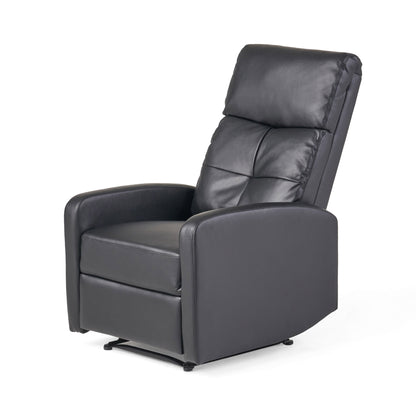 Henson Faux Leather Recliner Chair - Black