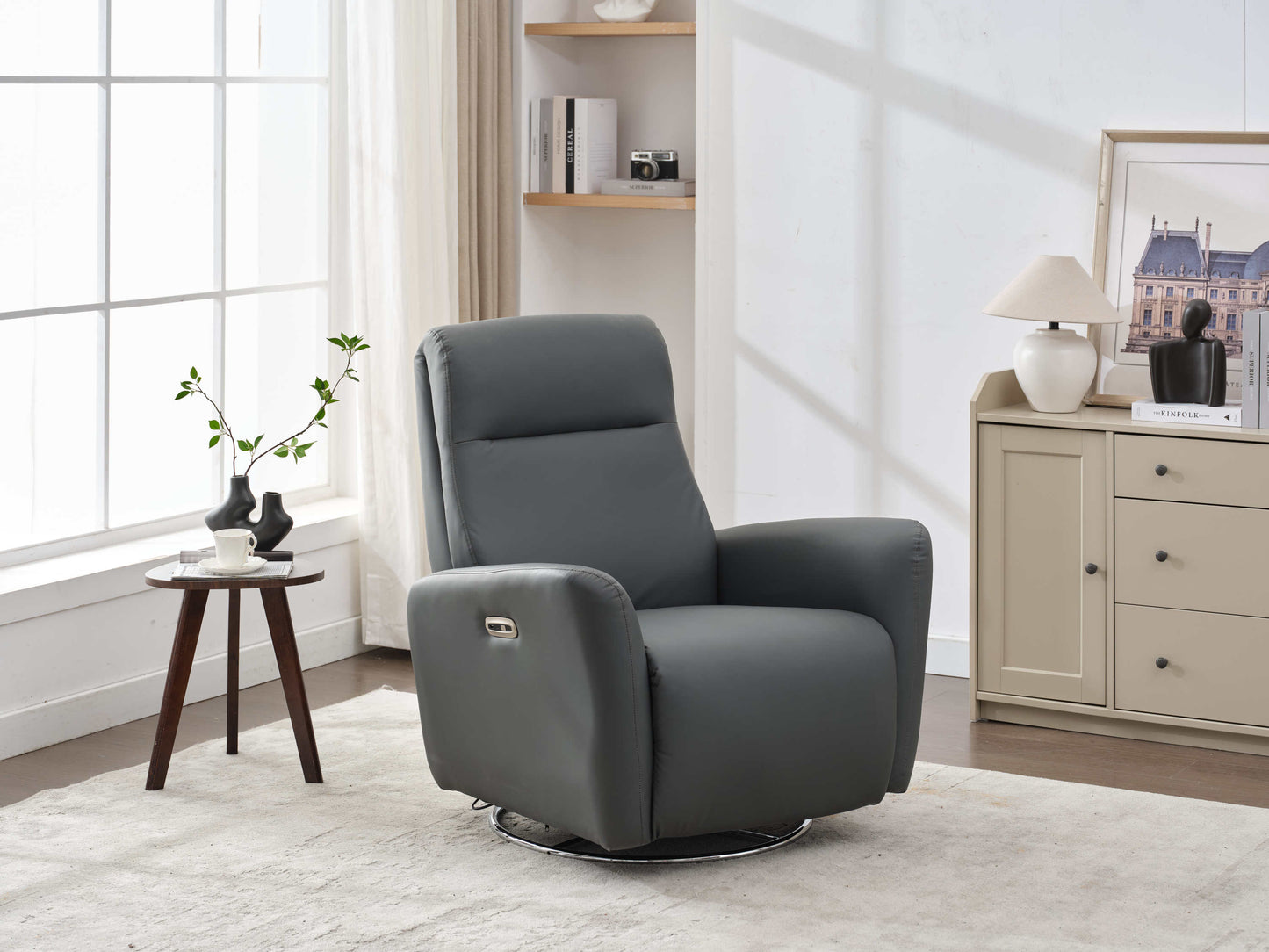 Mosley Swivel Glider Recliner Chair - Dark Gray