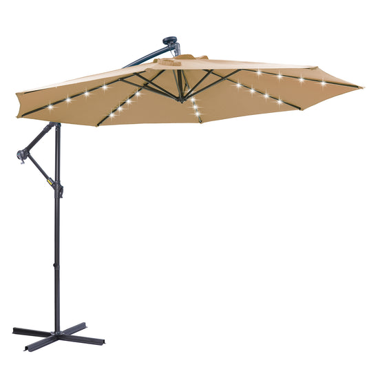 Codi Solar LED Patio Outdoor Umbrella - Taupe