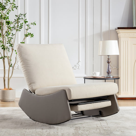 Stella Modern Rocking Chair Recliner - Gray+Beige