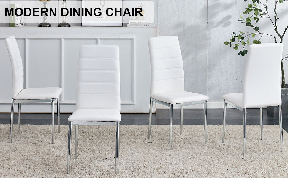 Edra Dining Chair Metal Leg (Set of 4) - White