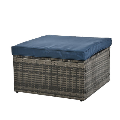 Raney 5 Pc PE Rattan Wicker Outdoor Patio Furniture Set - Blue