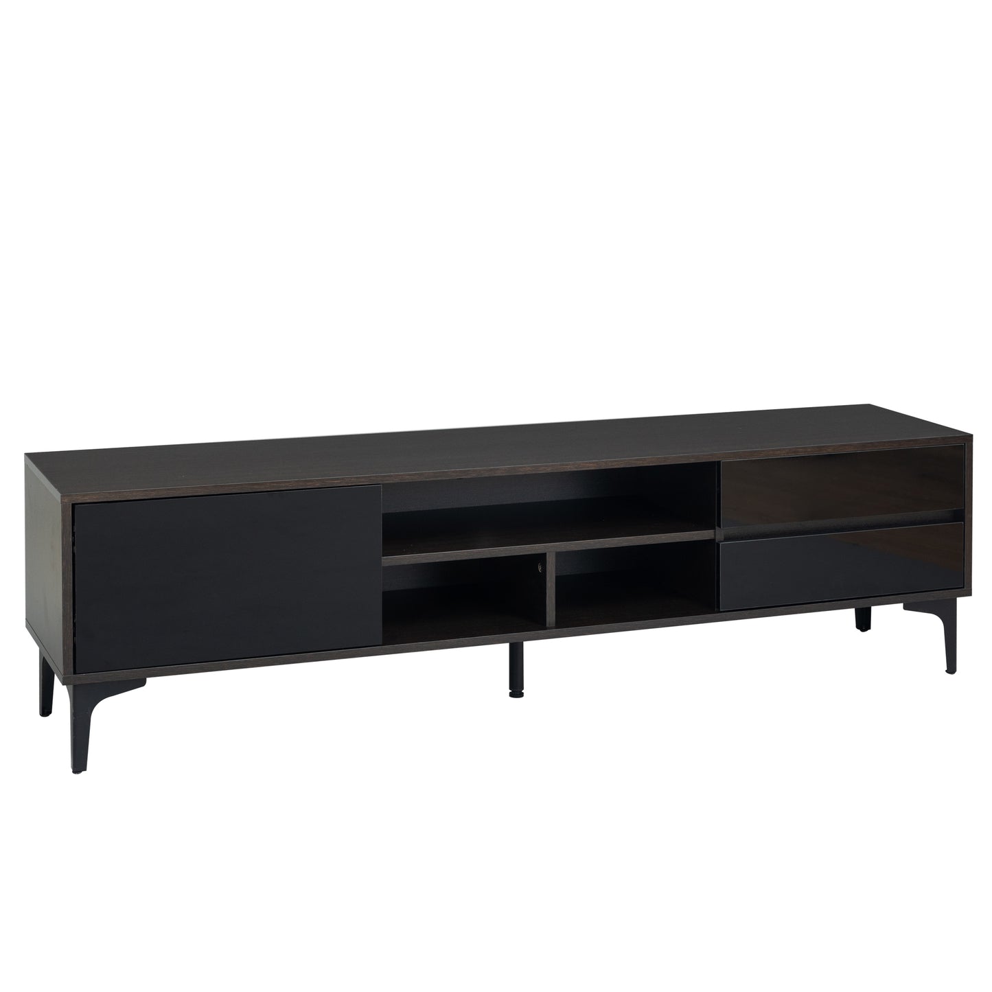 Chicada TV stand with LED remote control lights - Black+Brown