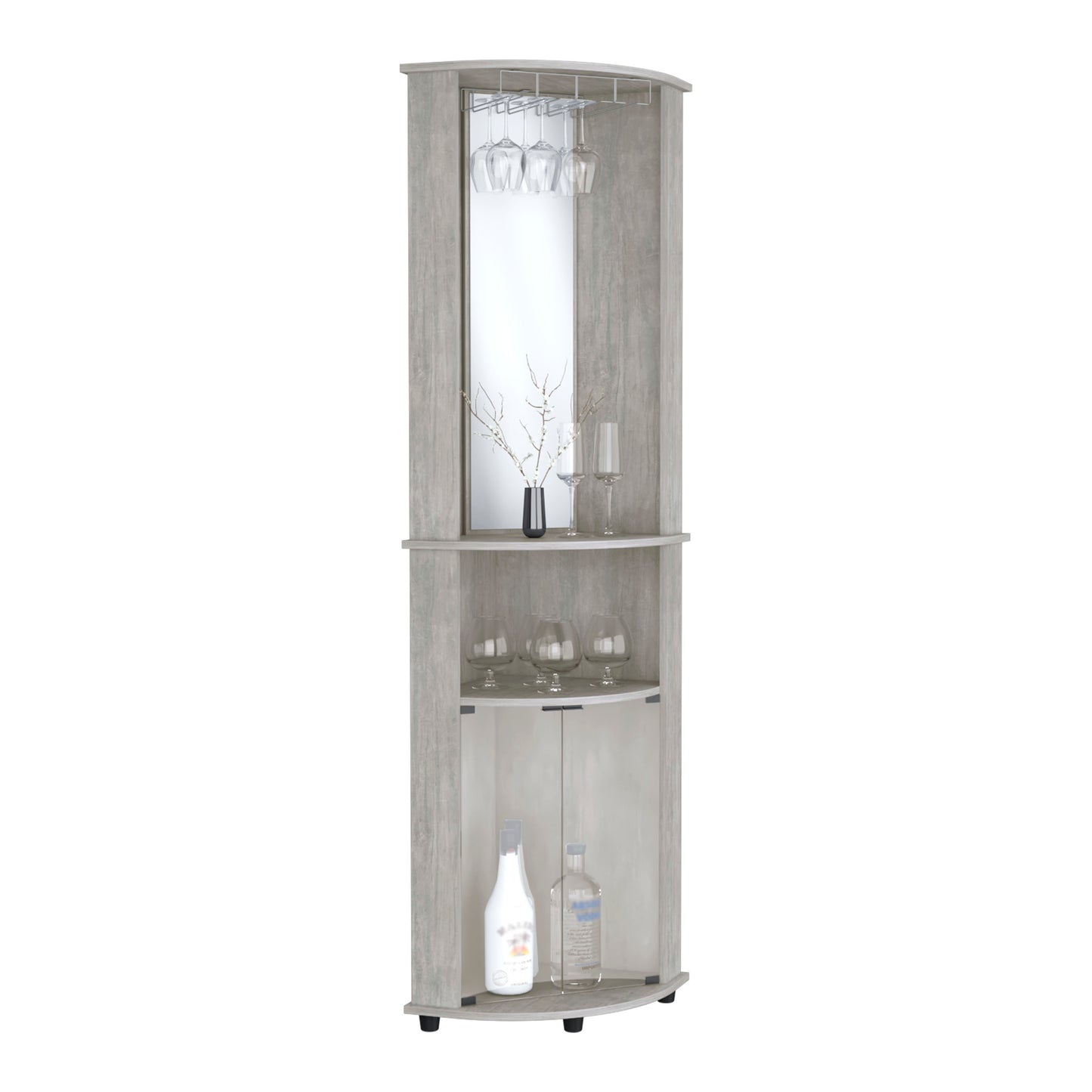 Nashville Corner Bar Cabinet - Gray