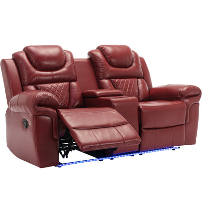 Milo 3 Pieces Recliner Sofa Sets - Red