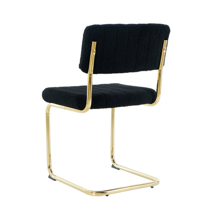 Ezell Dining Chairs with Gold Metal Leg (Set of 4) - Black