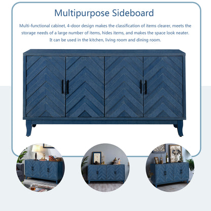 Wave Sideboard Cabinet - Navy Blue