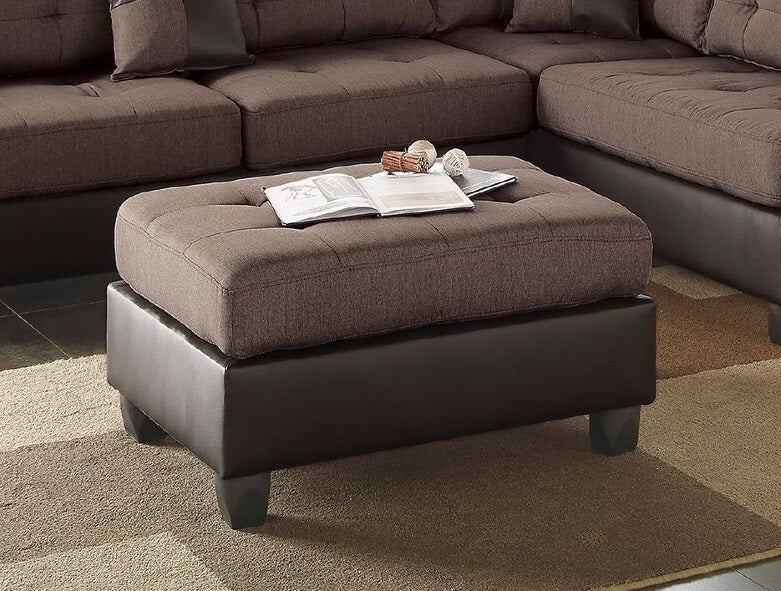 Lucia 3pc Sectional Polyfiber Cushion Sofa Set - Chocolate