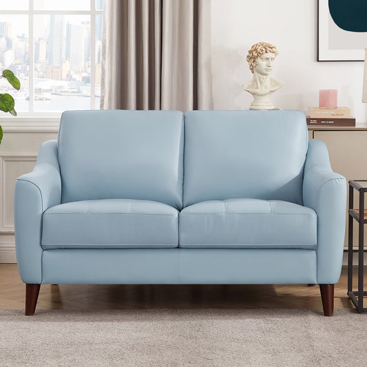 Ersa Leather Loveseat - Blue