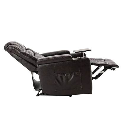 Nap Station Motion Recliner with 360° Swivel Tray Table  - Brown