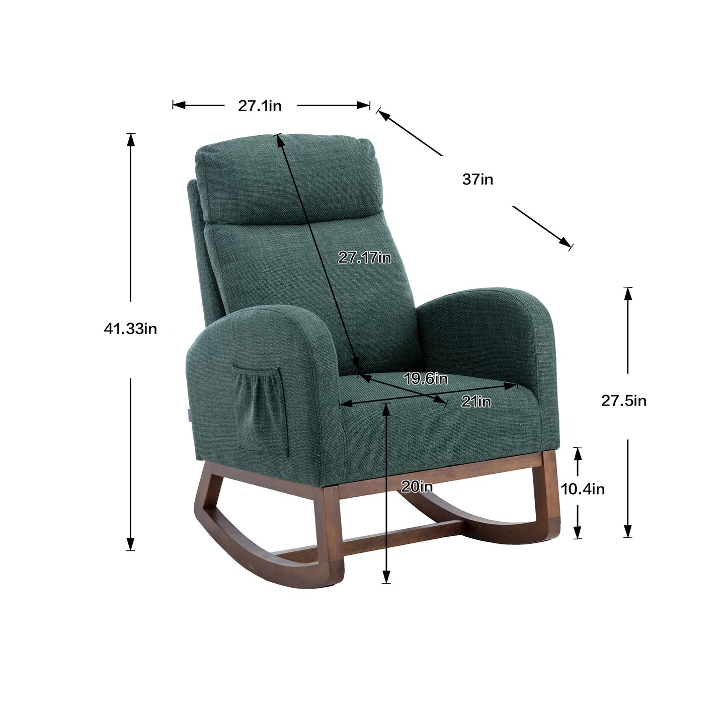 Frazer Rocking Chair - Emerald