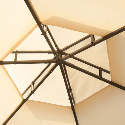 Berton 13 x 13 ft Hexagonal Gazebo Canopy Shelter - Beige