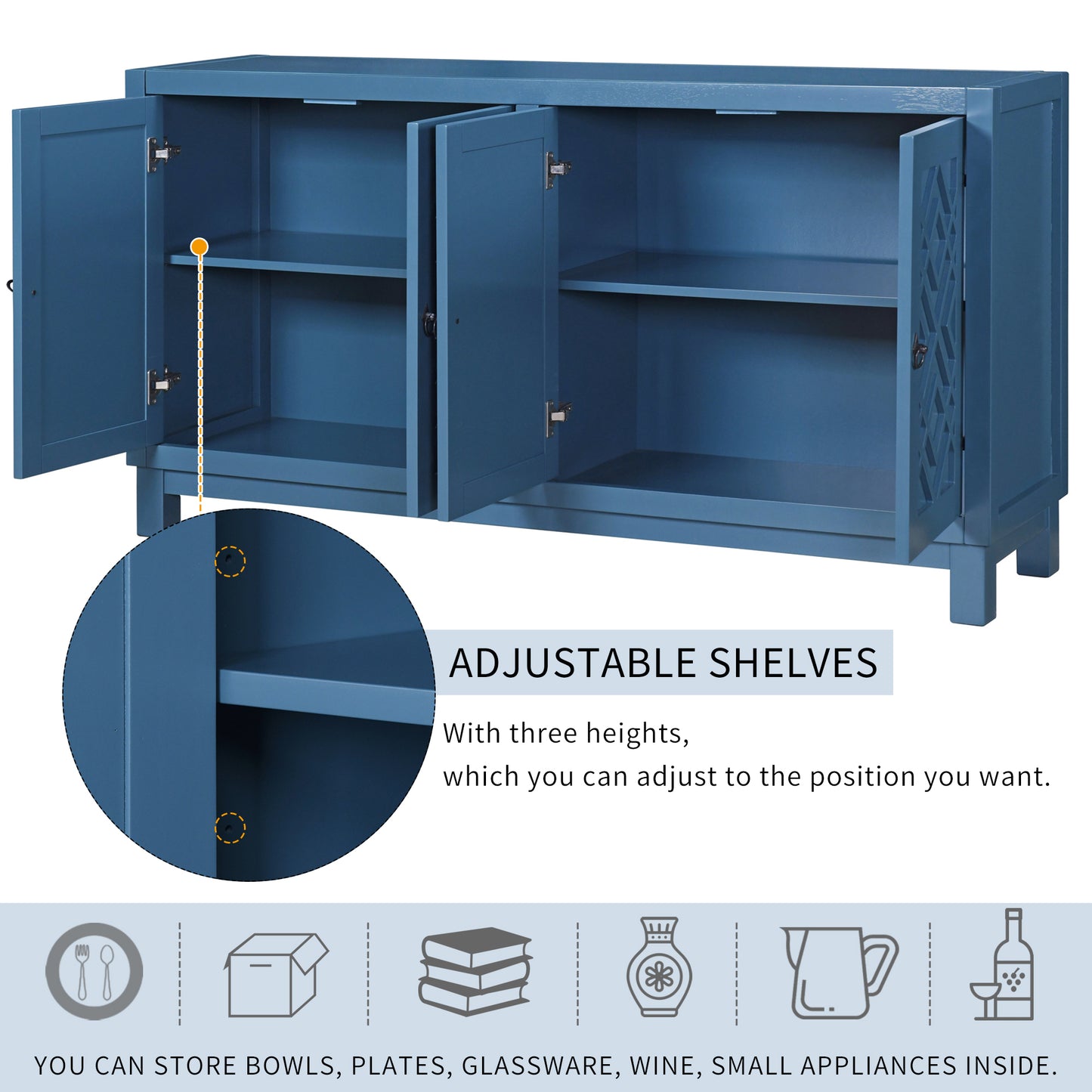 Watson Sideboard Buffet - Navy Blue