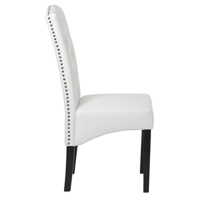 Tulay Dining PU Chair with Solid Wood Leg - White