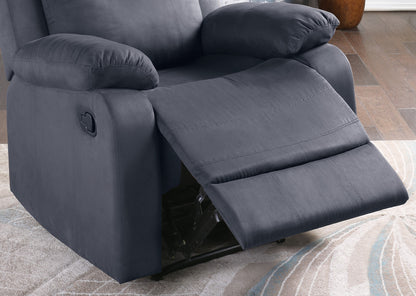 Freda Microfiber Motion Recliner - Ebony