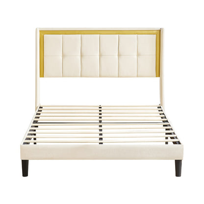 Vito Full Size Platform Bed Frame - Beige