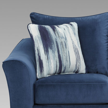 Camero Fabric Pillowback Loveseat - Navy Blue