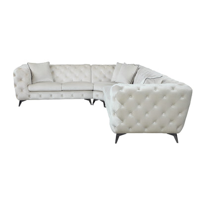 Atronia Sectional Sofa  w/4 Pillows - Beige