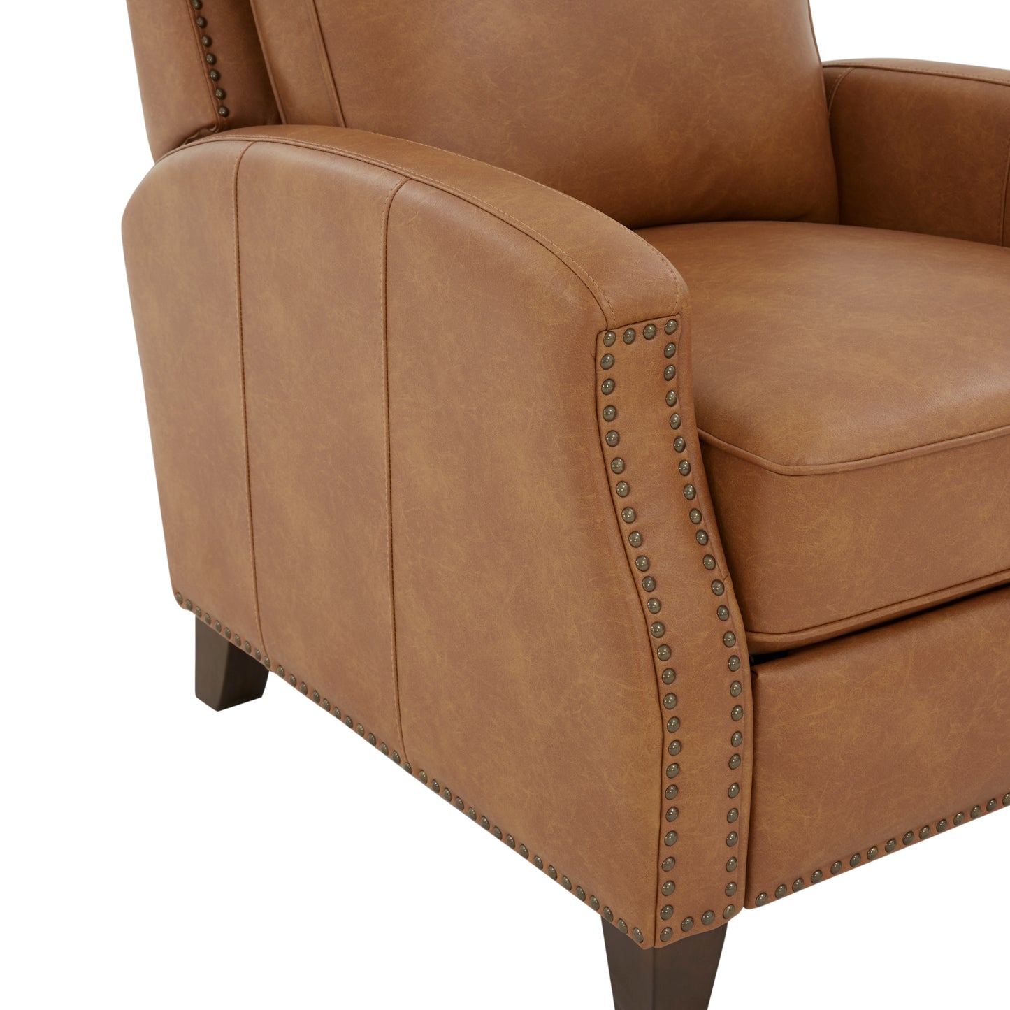 Jack Faux Leather Push Back Recliner - Brown