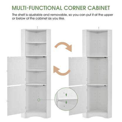 Skyward Bathroom Corner Cabinet - White