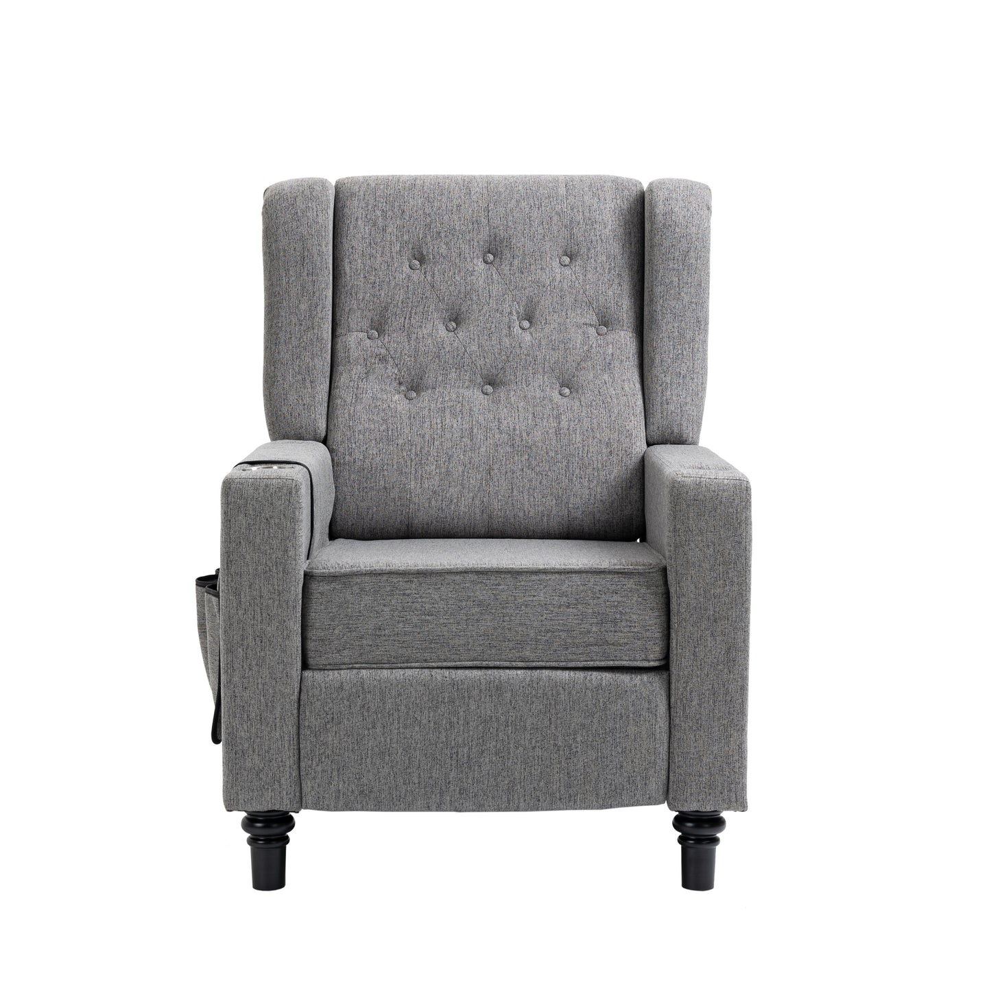 Cole Arm Pushing Fabric Recliner  - Dark Gray