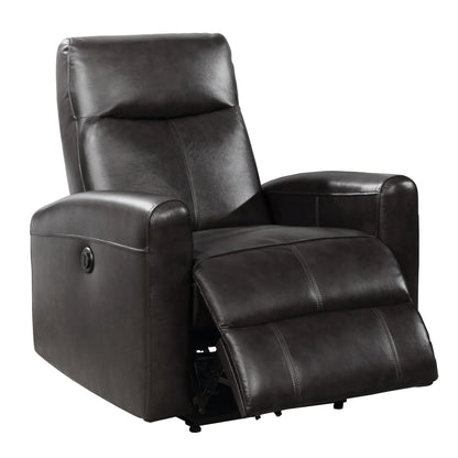 Snyder Electric Leather Recliner Chair with Gentle Lower Lumbar Massager - Black