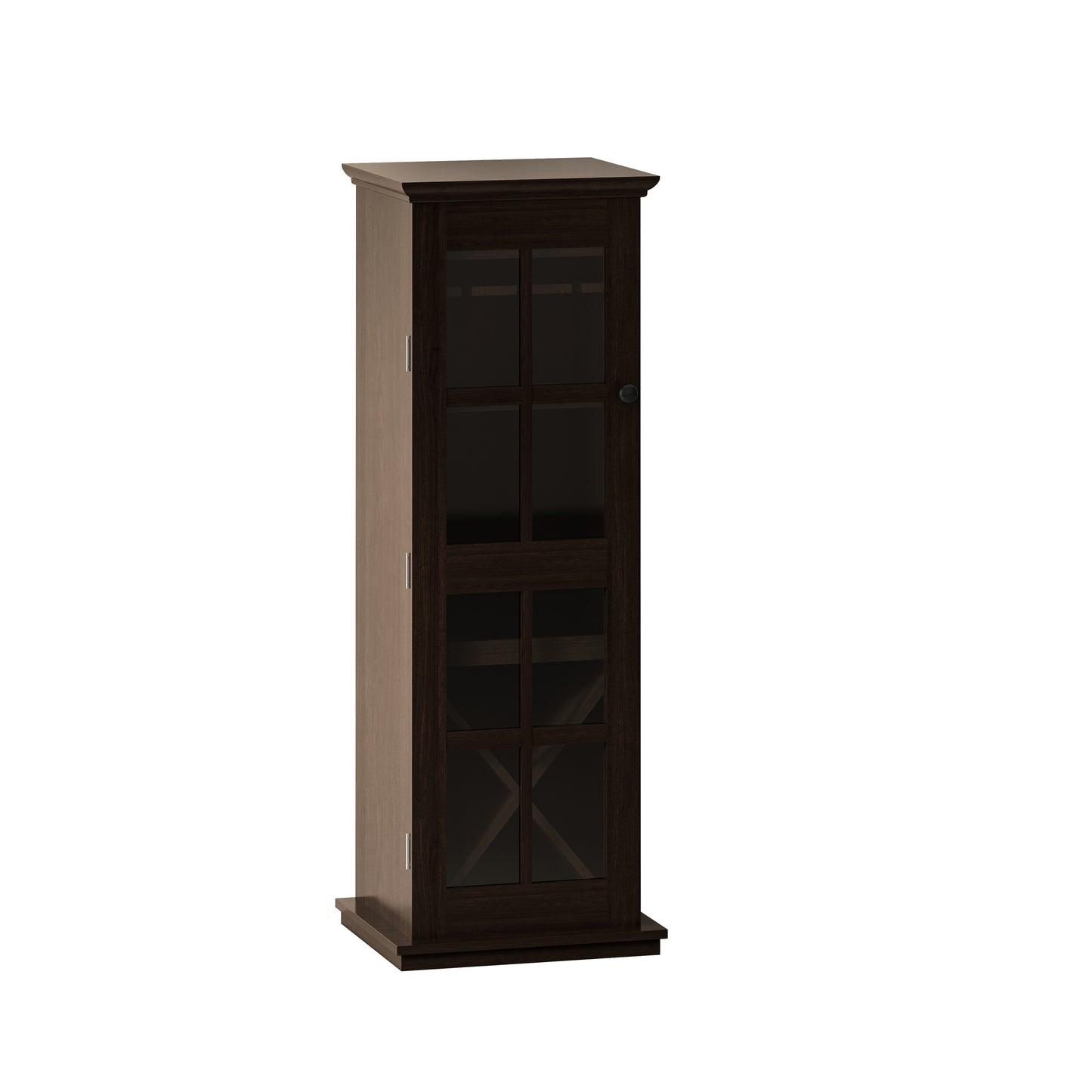 Quintero Glass Door Wine Cabinet  - Brown