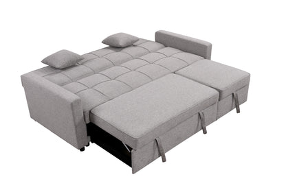 Tena Upholstered Sofa Bed W/Pull Out Bed  - Light Gray