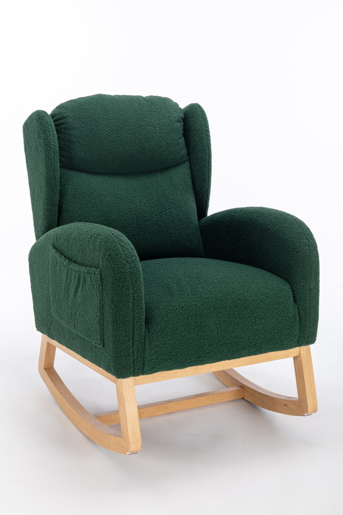 Nadia Teddy Fabric Rocking Chair - Green