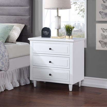 Eleni Wood Nightstand - White