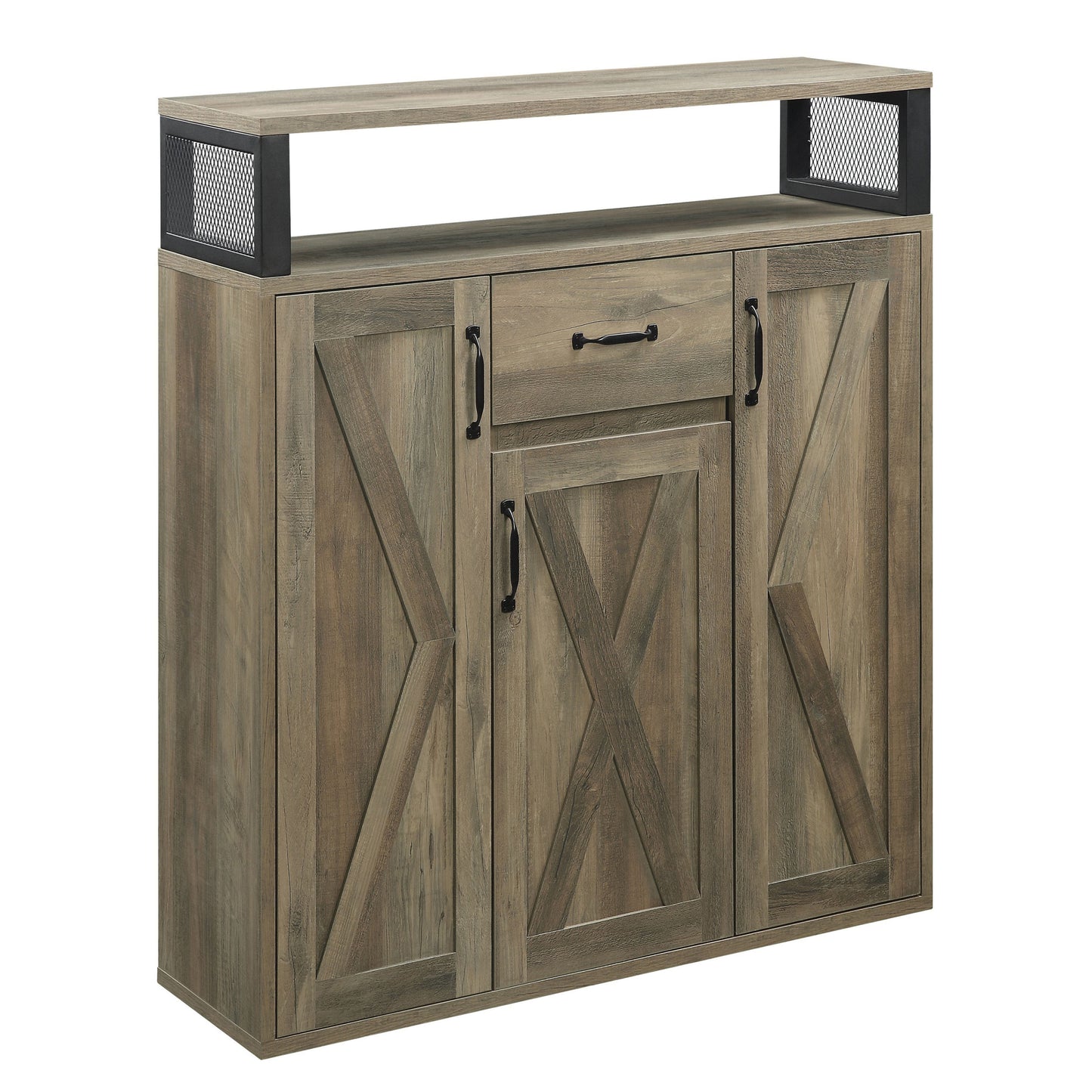 Graham Rustic Oak Server with 3 Doors