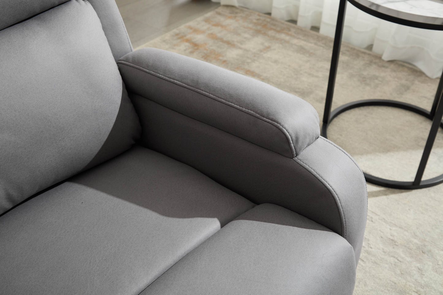 Davila Manual Reclining Sofa Chair with Footrest - Gray