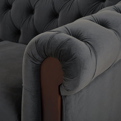 Vivalux Velvet Loveseat Sofa - Dark Gray