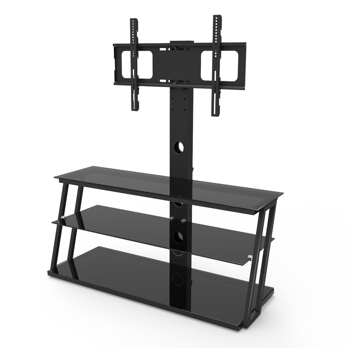 Echo Angle And Height Adjustable Tempered Glass TV Stand - Black