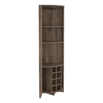 Castle Corner Bar Cabinet - Dark Brown