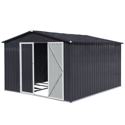 Homer 6 X 8 ft Metal Garden Sheds Outdoor Storage - Dark Gray