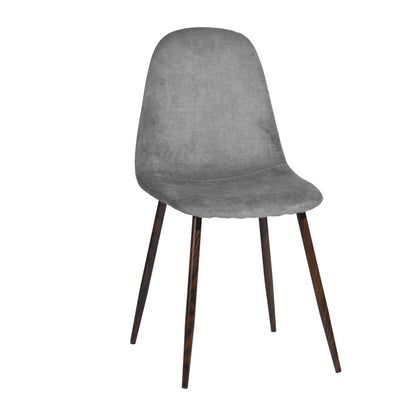 Scandinavian Velvet Chairs (Set of 4) - Light Gray