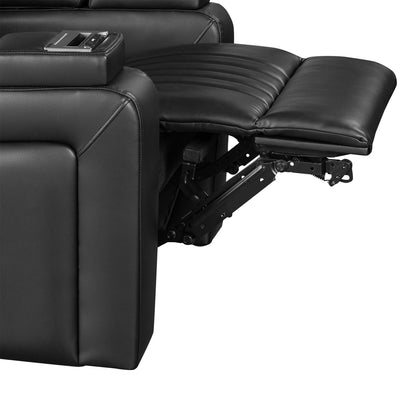 Morris PU Leather Power Recliner - Black