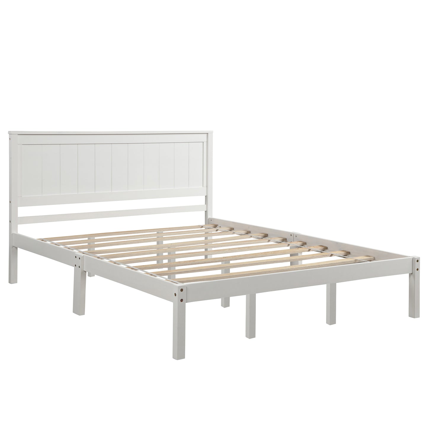 Rhoda Queen Size Platform Bed Frame - White