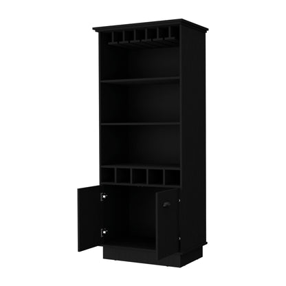 Claire Glassware Rack Bar Cabinet - Black