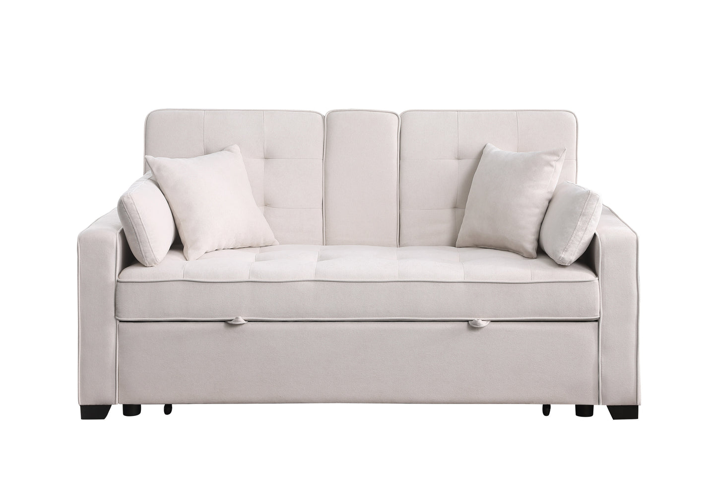 Cody II Woven Fabric Convertible Sleeper Loveseat - Beige